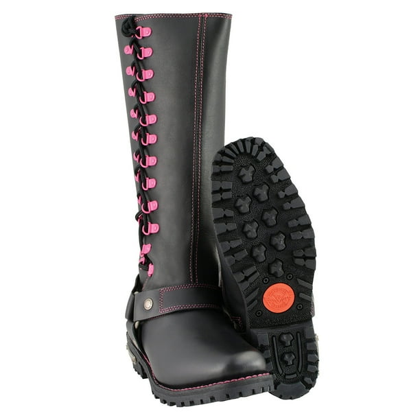 Milwaukee Leather Womens Lace to Toe Harness Boot Black, 8.5 Milwaukee Leather Womens Lace to Toe Harness Boot Black, 8.5
